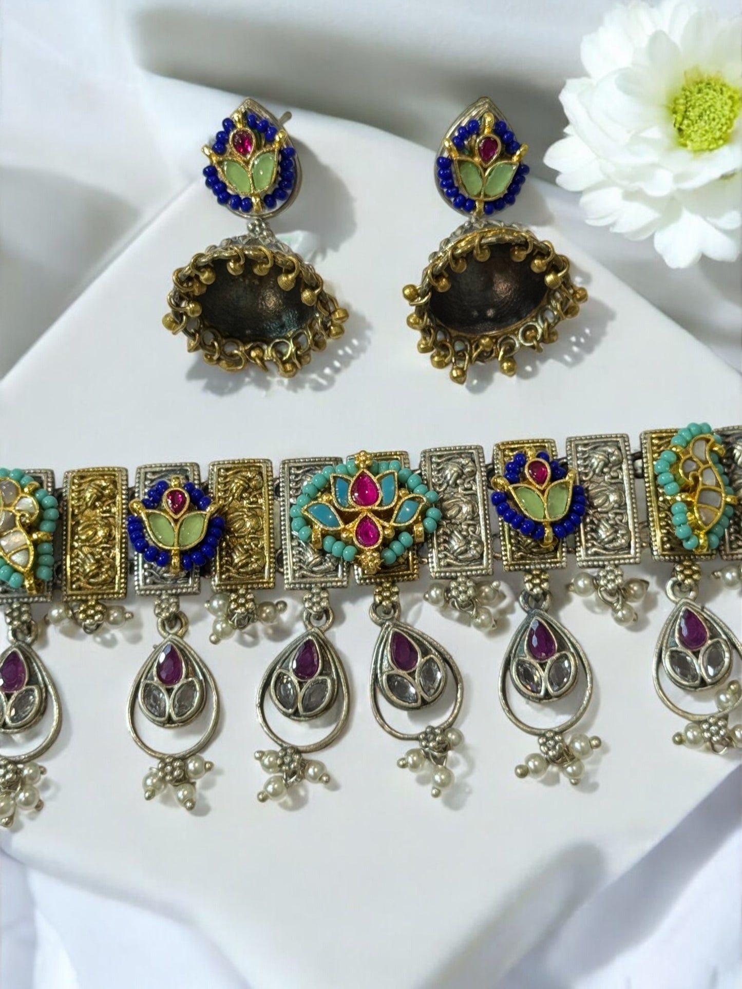 MULTI AKIRA GERMAN SILVER JEWELLERY SET