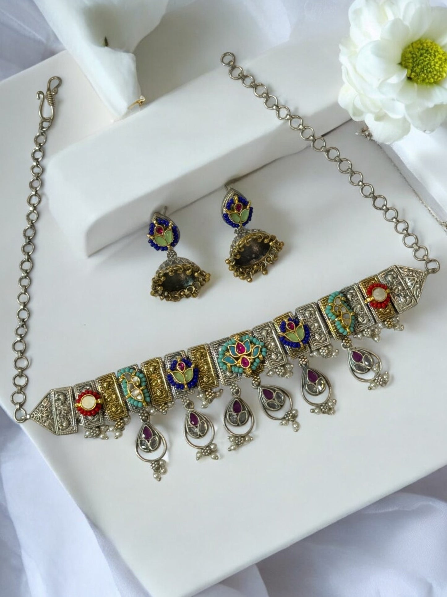 MULTI AKIRA GERMAN SILVER JEWELLERY SET