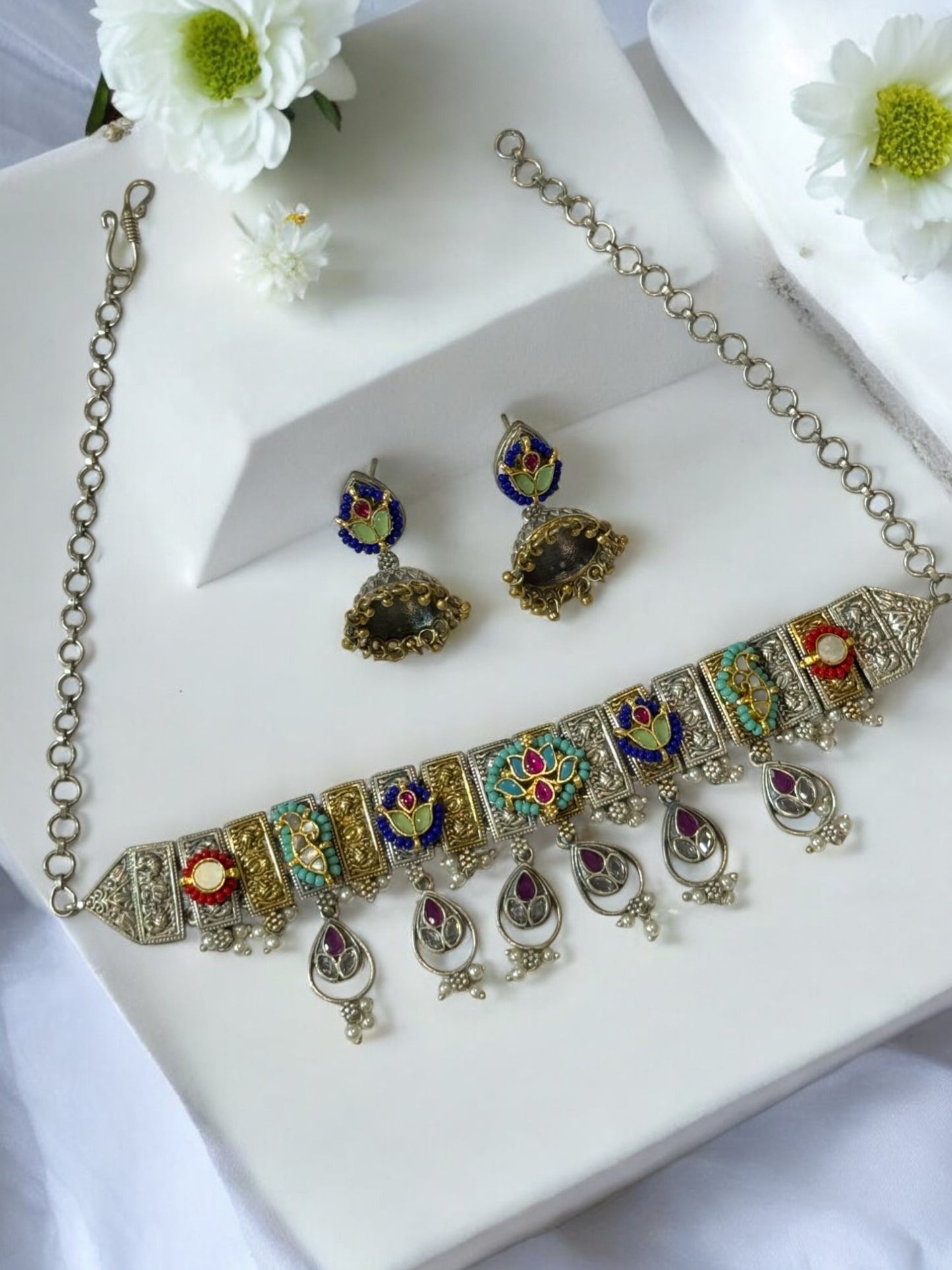 MULTI AKIRA GERMAN SILVER JEWELLERY SET