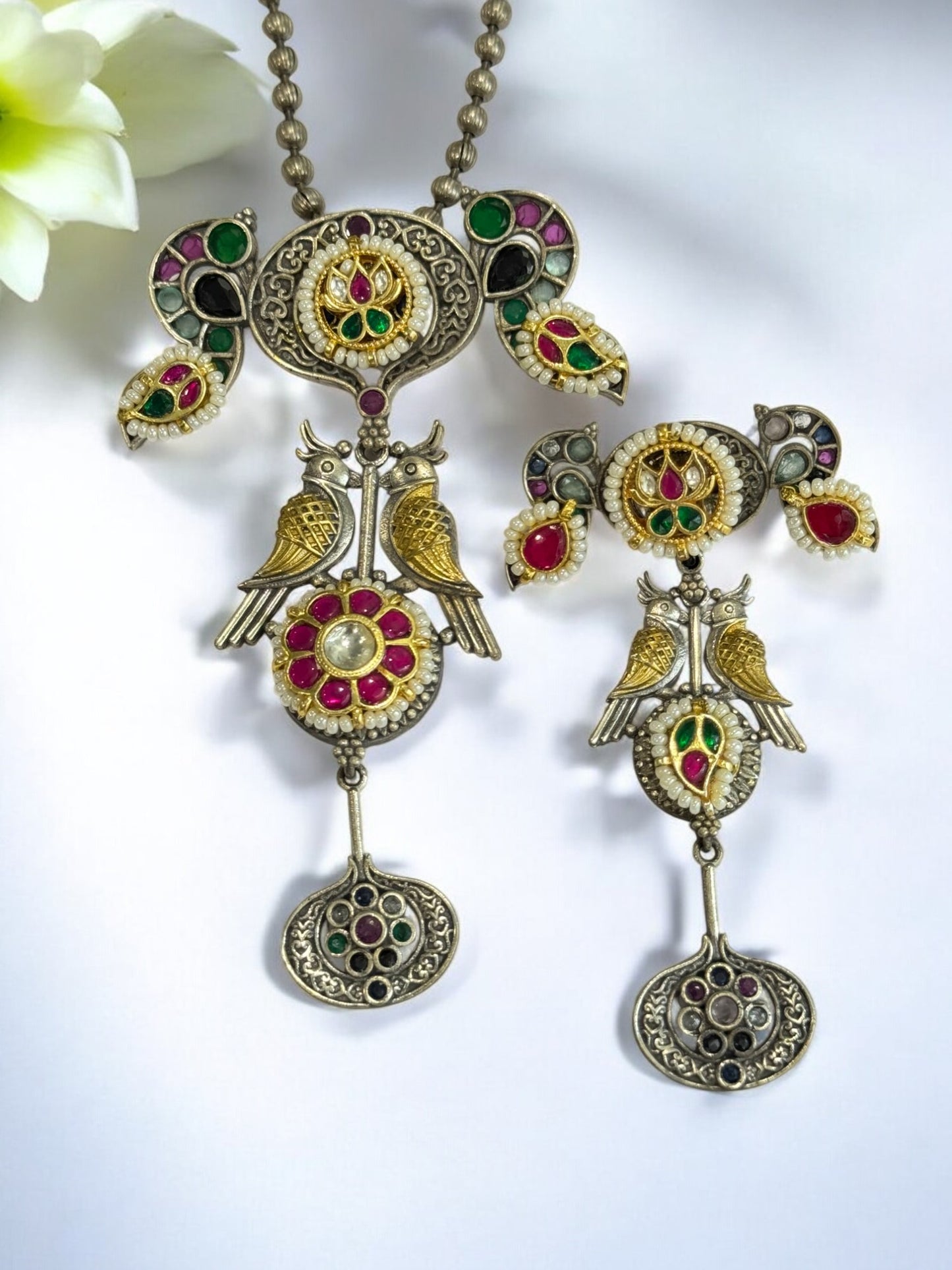 MULTI AKSARA GERMAN SILVER JEWELLERY SET