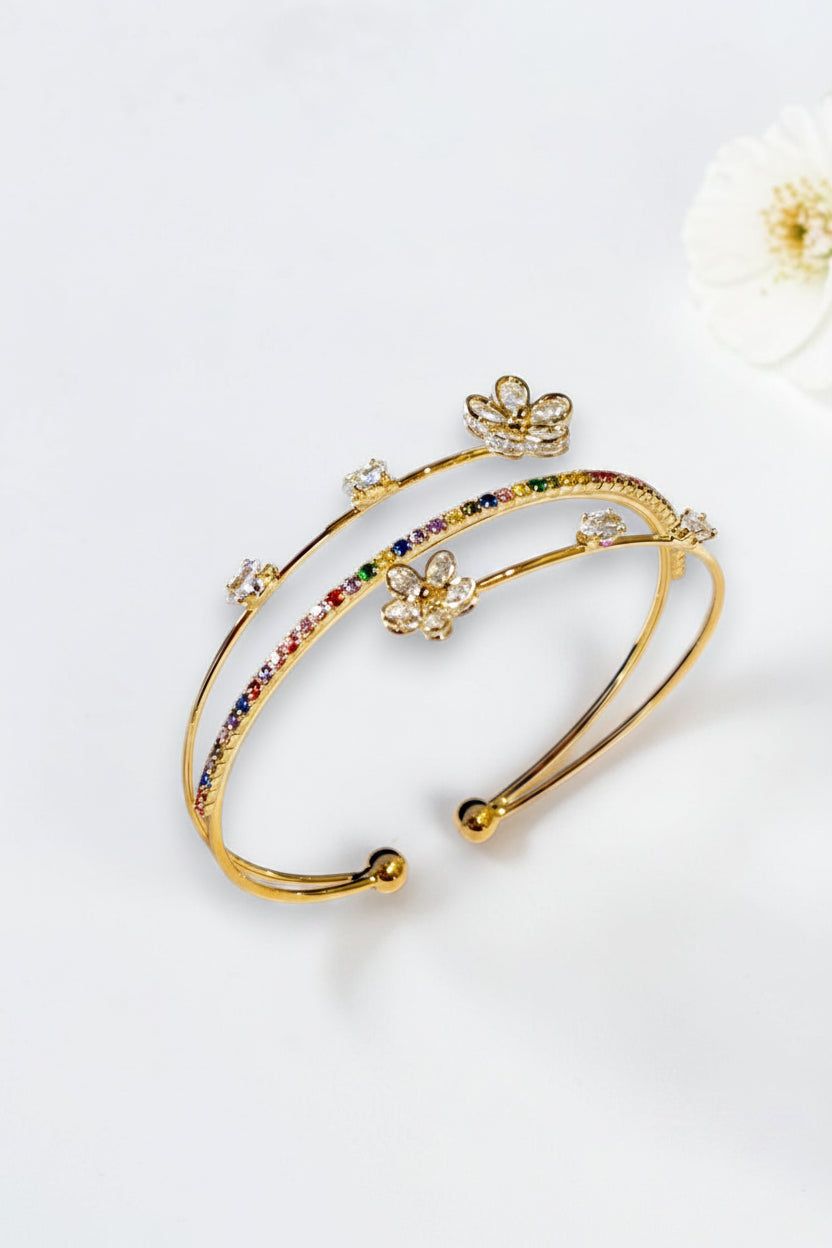MULTI DIAMOND HALLIE BRACELET (CUFF)