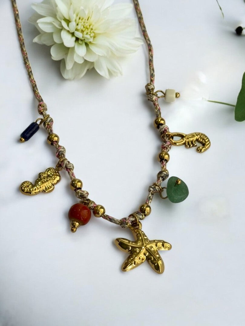 MULTI STARFISH CHARM EZRA NECKLACE
