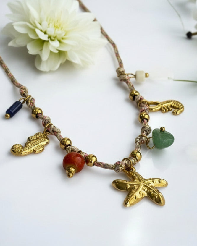 MULTI STARFISH CHARM EZRA NECKLACE