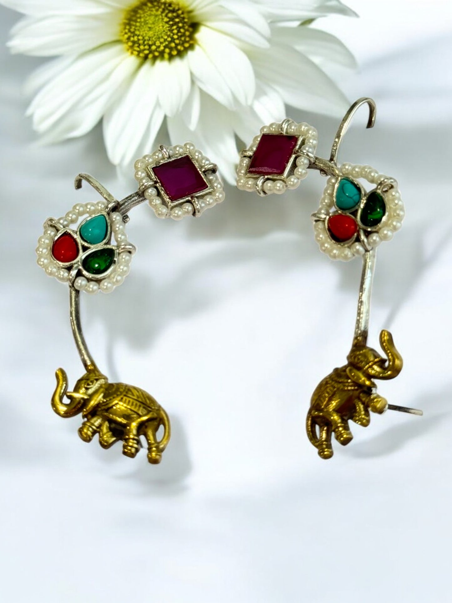 MULTI TARIKA GERMAN SILVER EAR CUFF