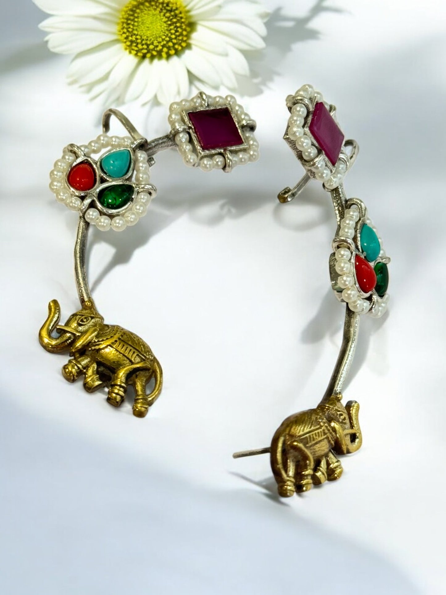 MULTI TARIKA GERMAN SILVER EAR CUFF