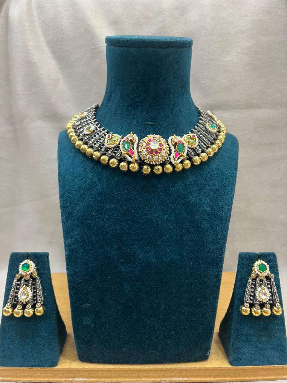 MULTI BAIDEHI GERMAN SILVER JEWELLERY SET