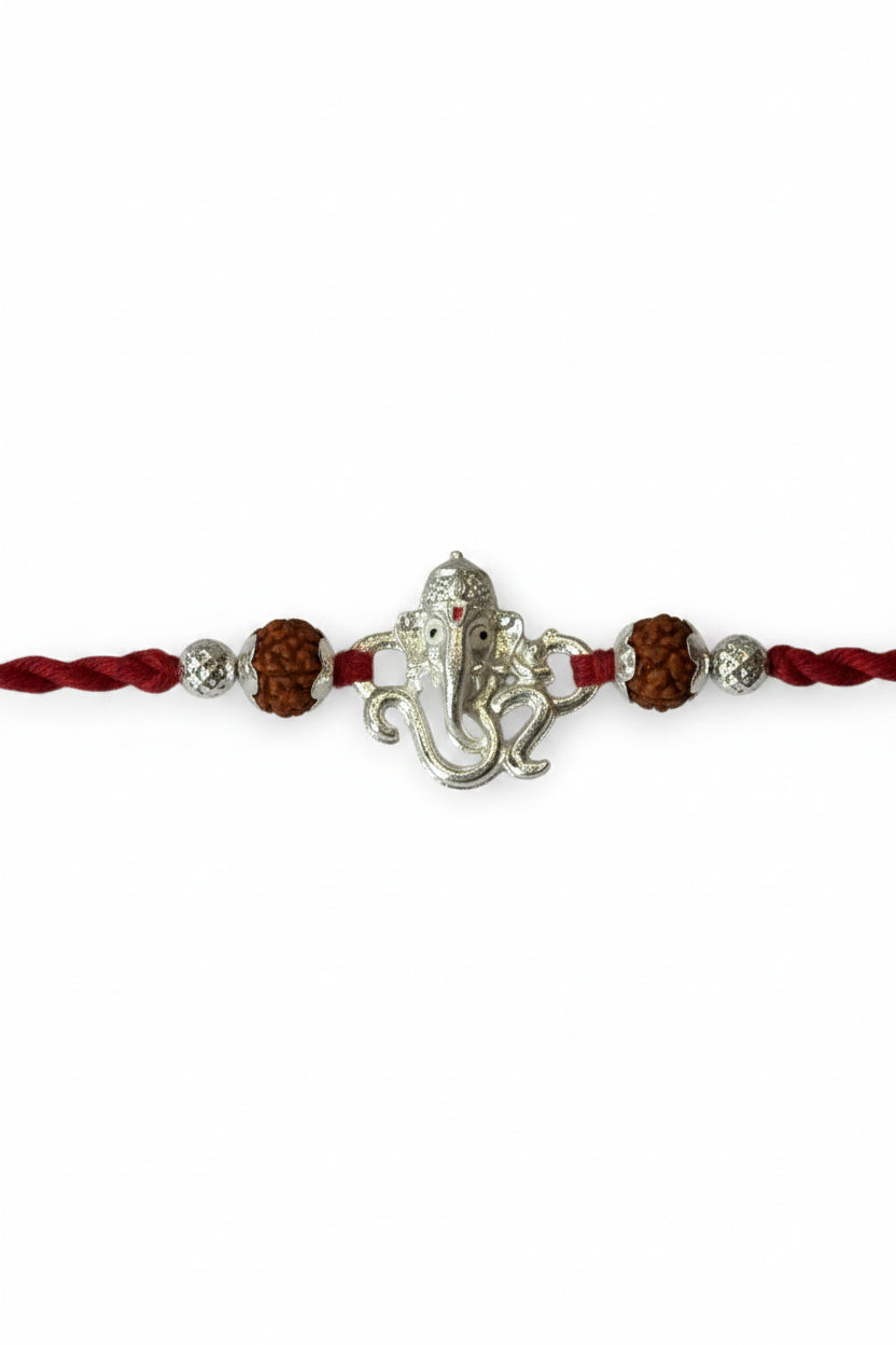 OM GANESH AADHIRA SILVER RAKHI