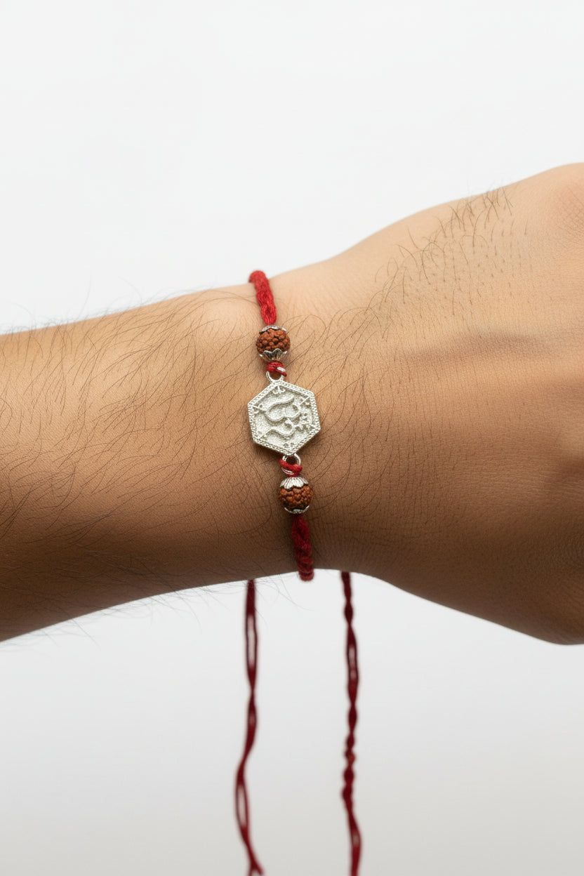 OM SANJANA SILVER RAKHI
