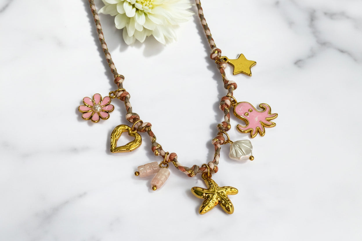 PINK CHARMS EZRA NECKLACE