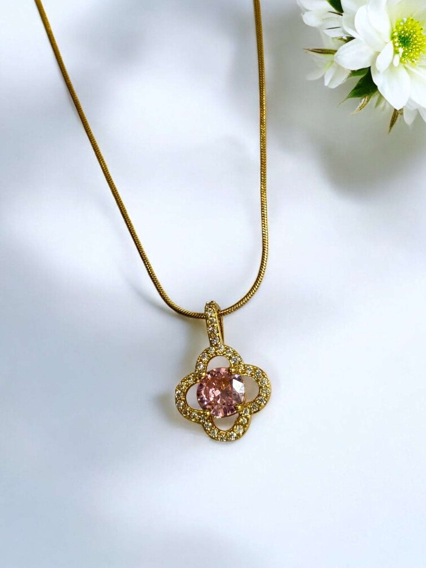PINK DIAMOND BODHI NECKLACE