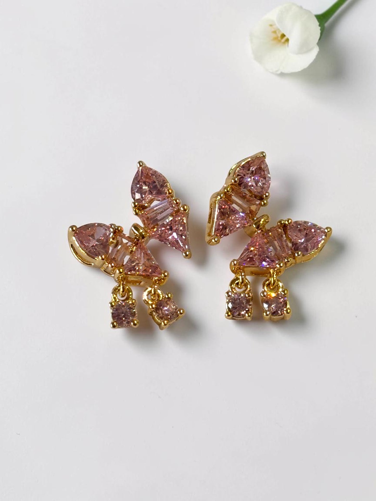 PINK DIAMOND BUTTERFLY HERISH EARRINGS