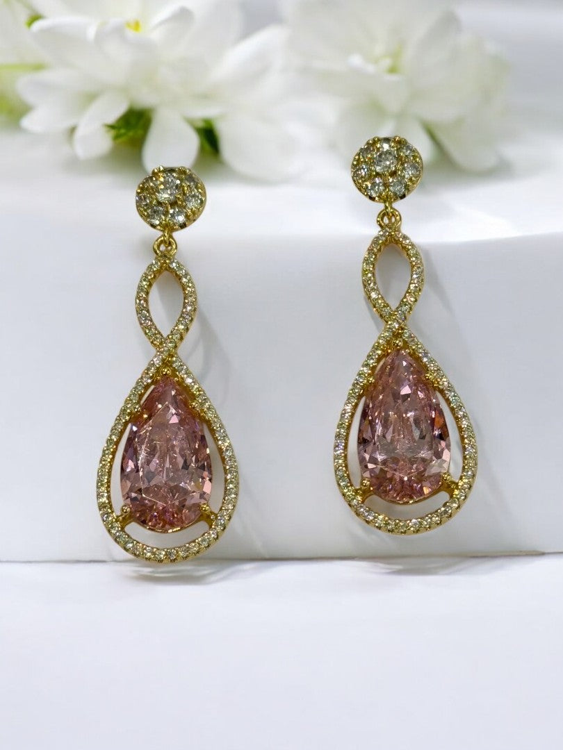 PINK DIAMOND DROP EMORY EARRINGS
