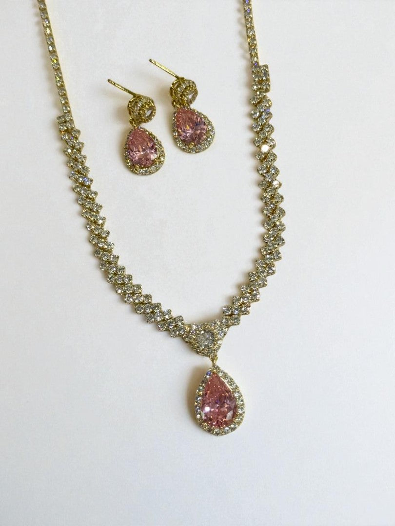 PINK DIAMOND OMARY NECKLACE SET