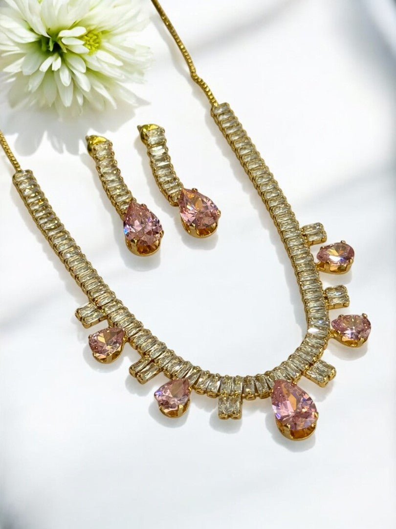 PINK DIAMOND SYROEL NECKLACE SET