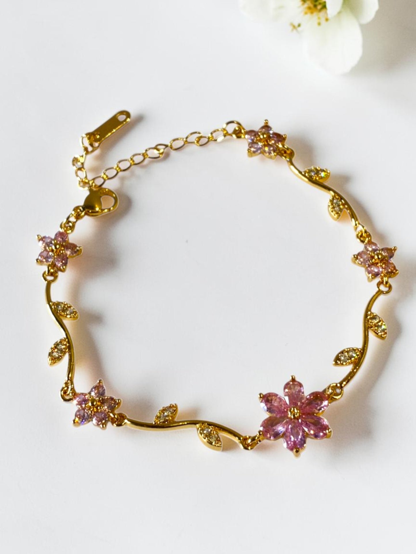 PINK FLORAL DIAMOND ENESIS BRACELET