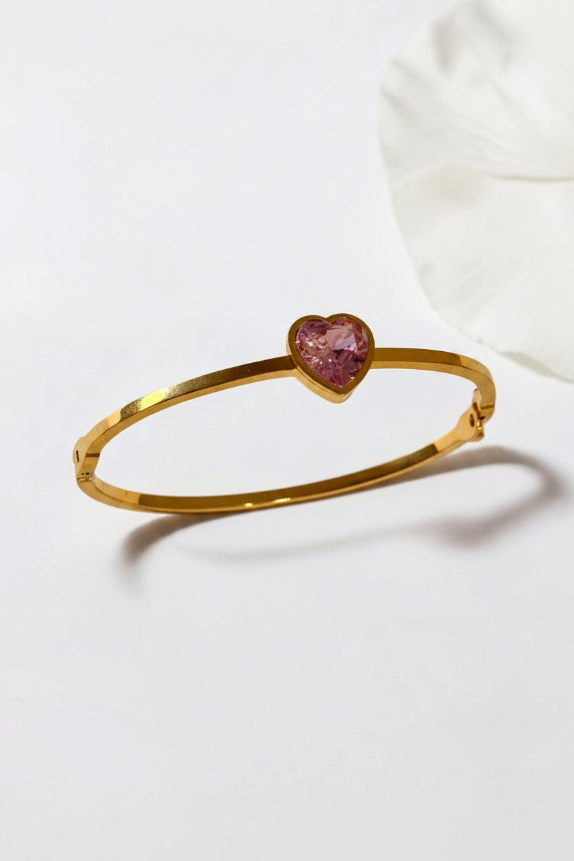 PINK HEART STONE MYLIE BRACELET
