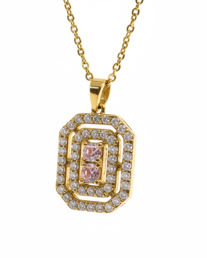 GOLDEN CHAIN WITH DIAMOND PENDENT