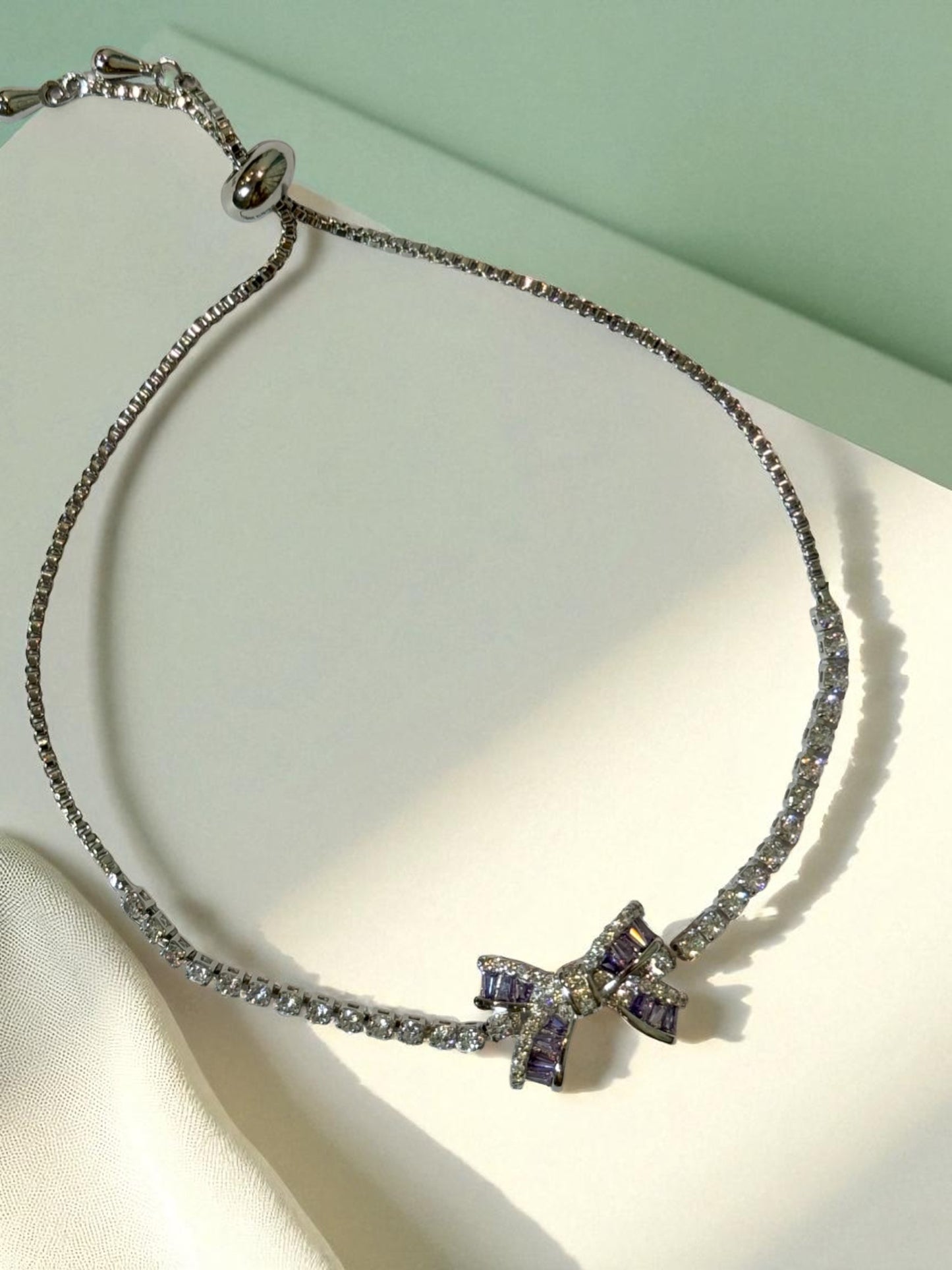 PURPLE DIAMOND BOW CAVAN BRACELET