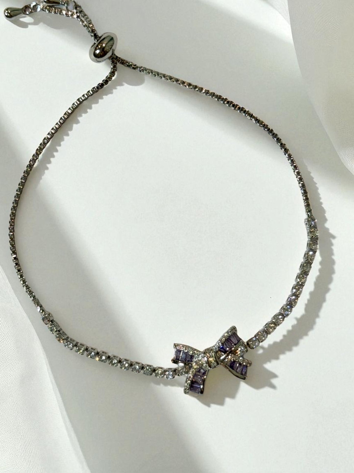 PURPLE DIAMOND BOW CAVAN BRACELET