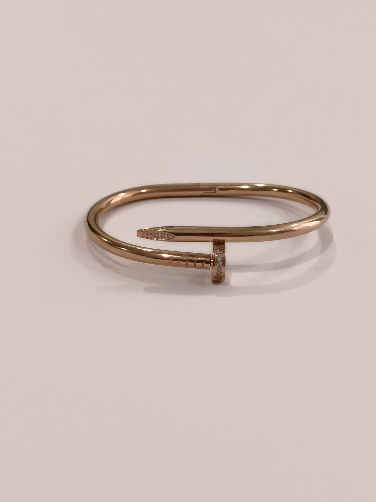 ROSE GOLD NAIL DIAMOND TRENDY BRACELET