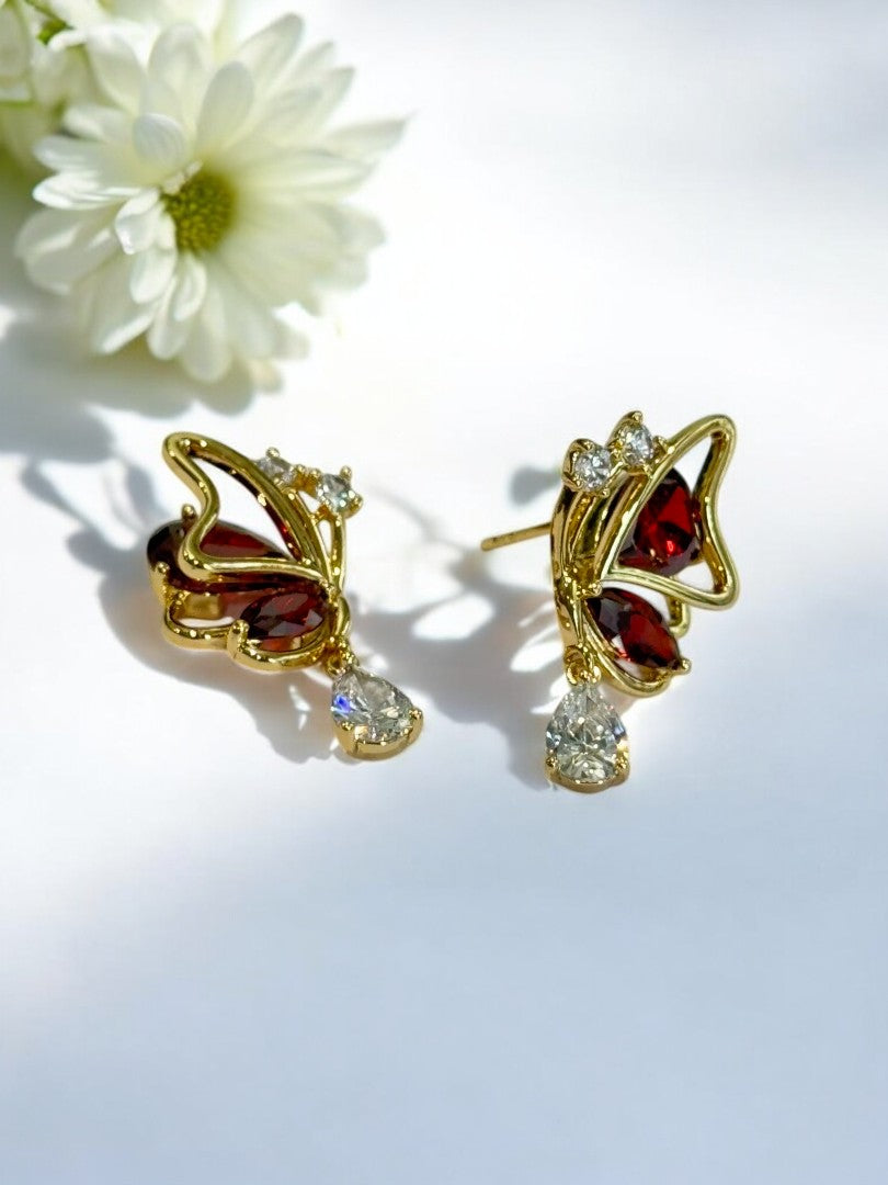 RUBY DIAMOND BUTTERFLY SEAN EARRINGS