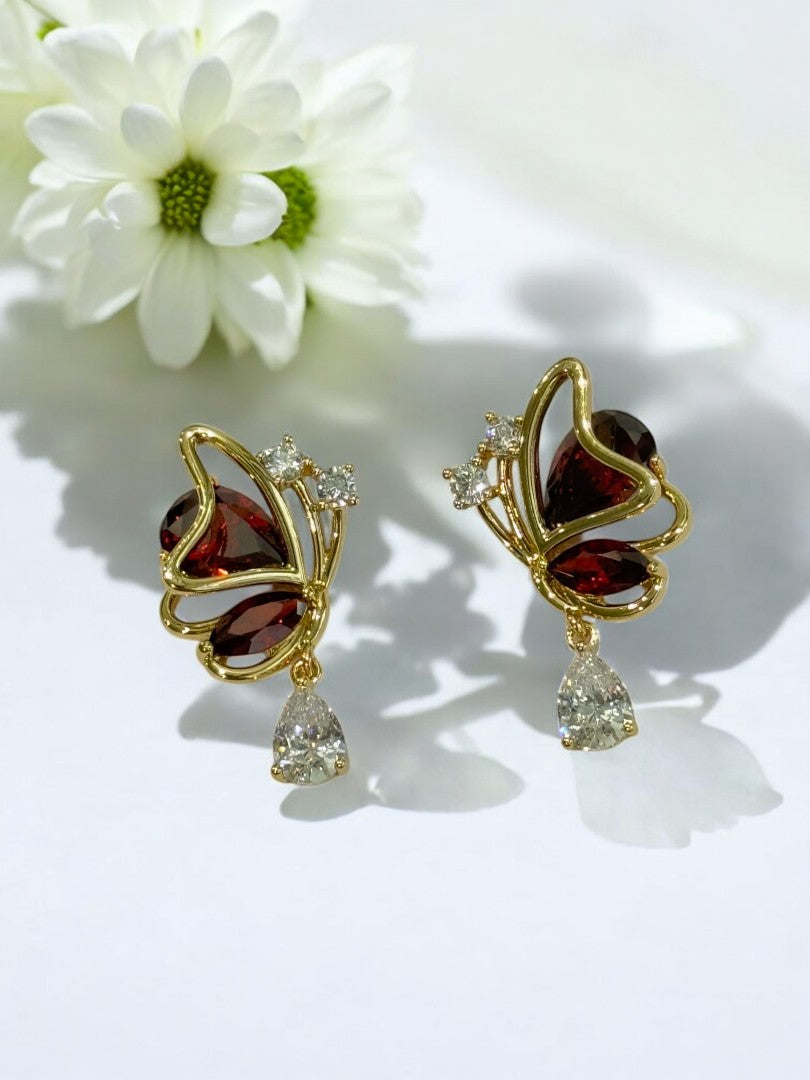 RUBY DIAMOND BUTTERFLY SEAN EARRINGS