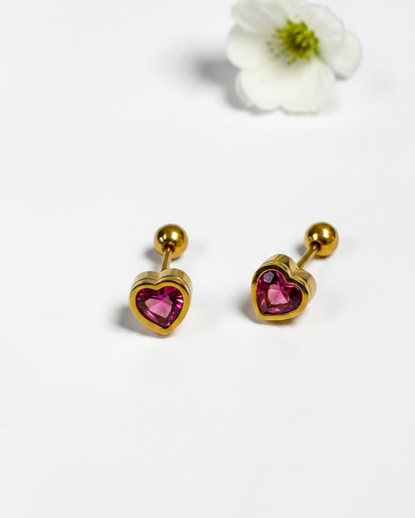 RUBY HEART DIAMOND TEJA EARRINGS