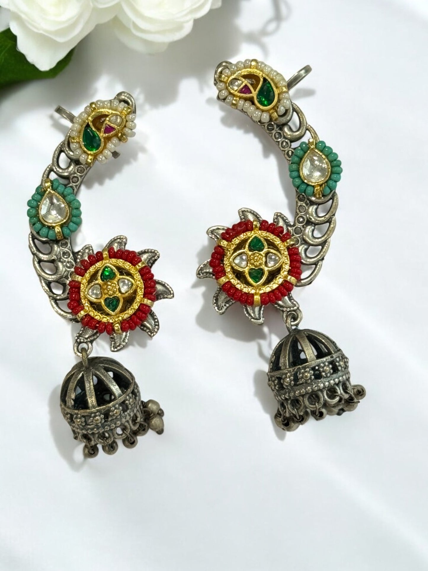 RUBY ILIANA GERMAN SILVER EAR CUFF