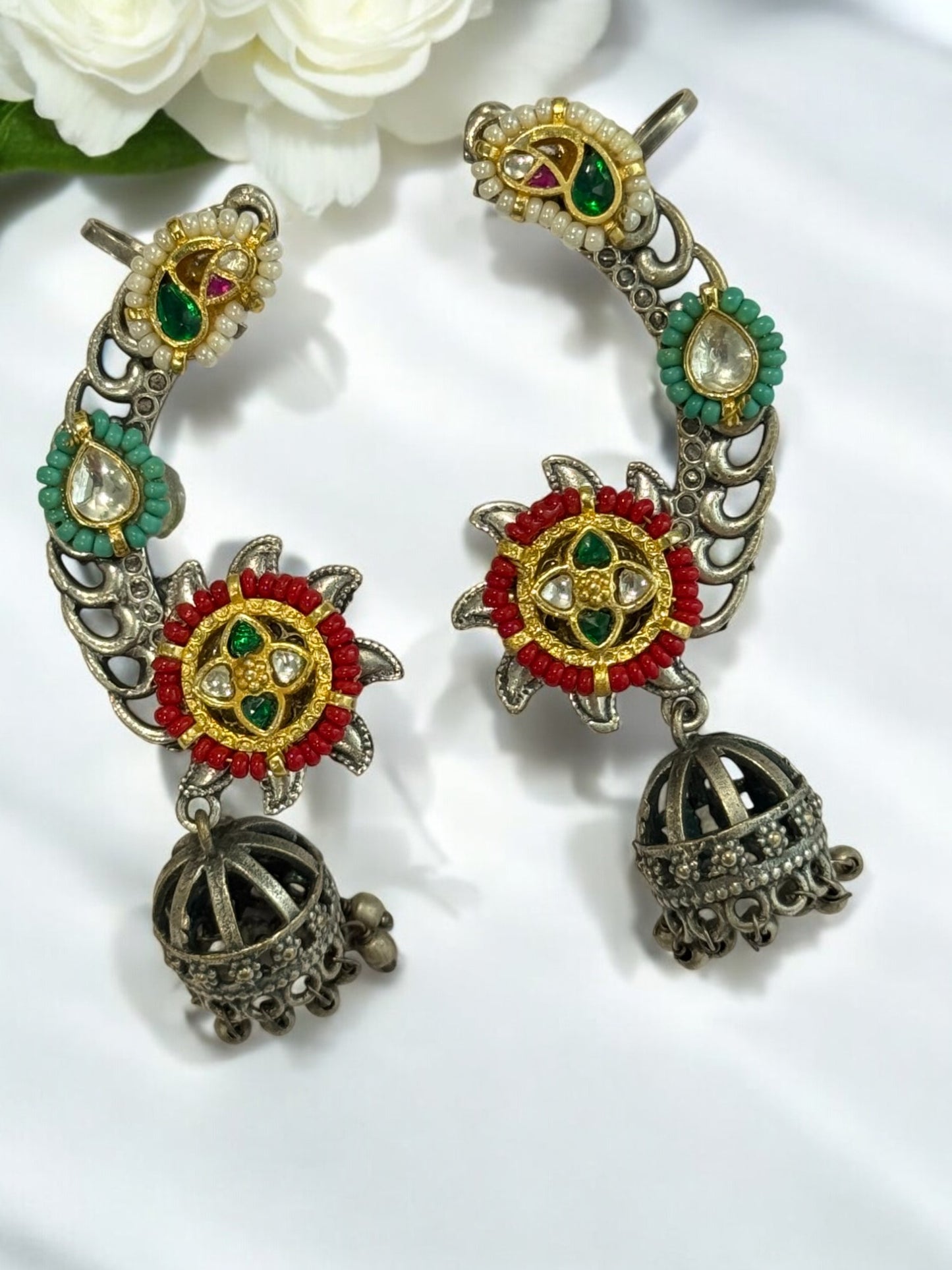 RUBY ILIANA GERMAN SILVER EAR CUFF