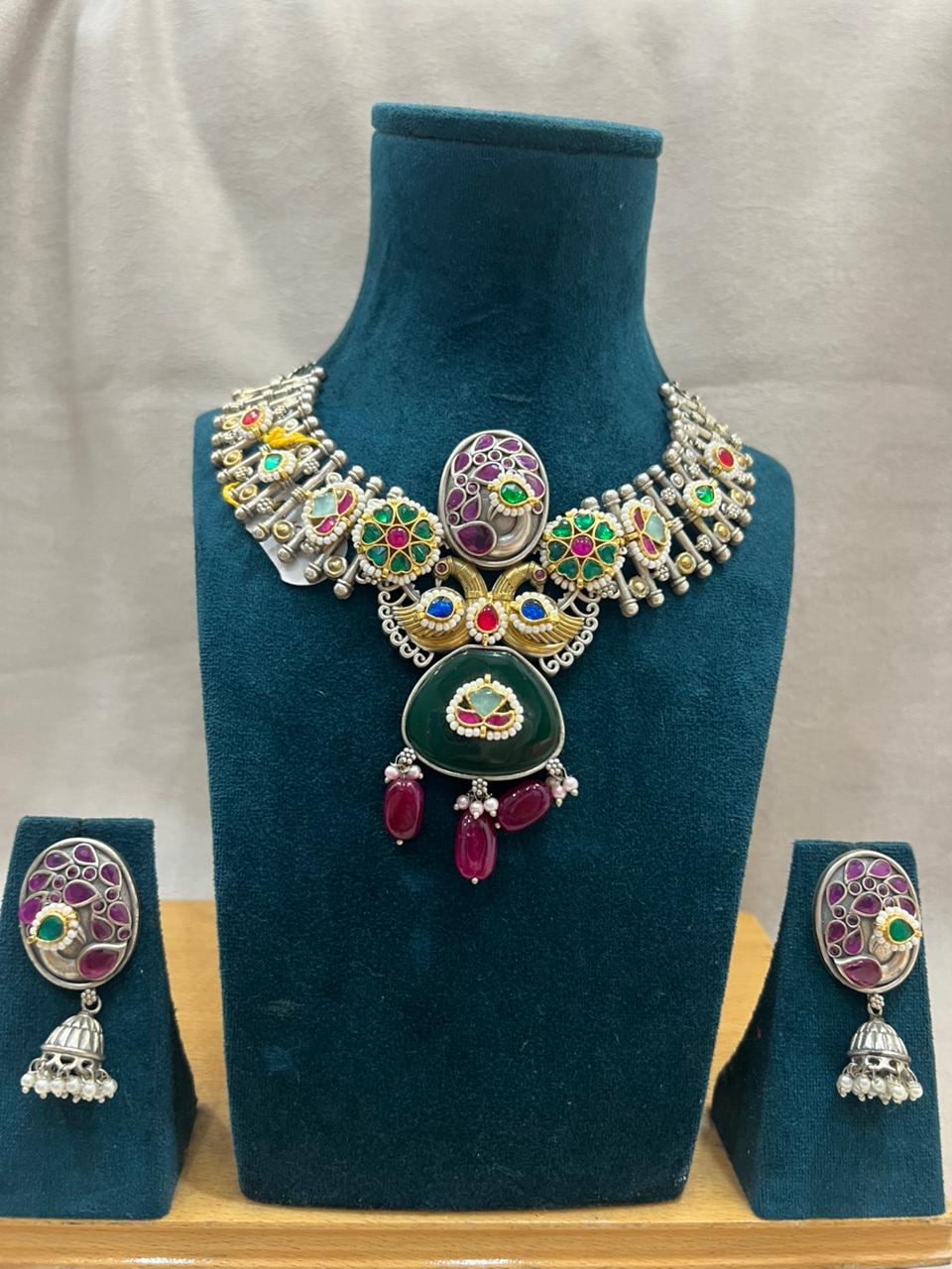 RUBY AATISHA GERMAN SILVER JEWELLERY SET