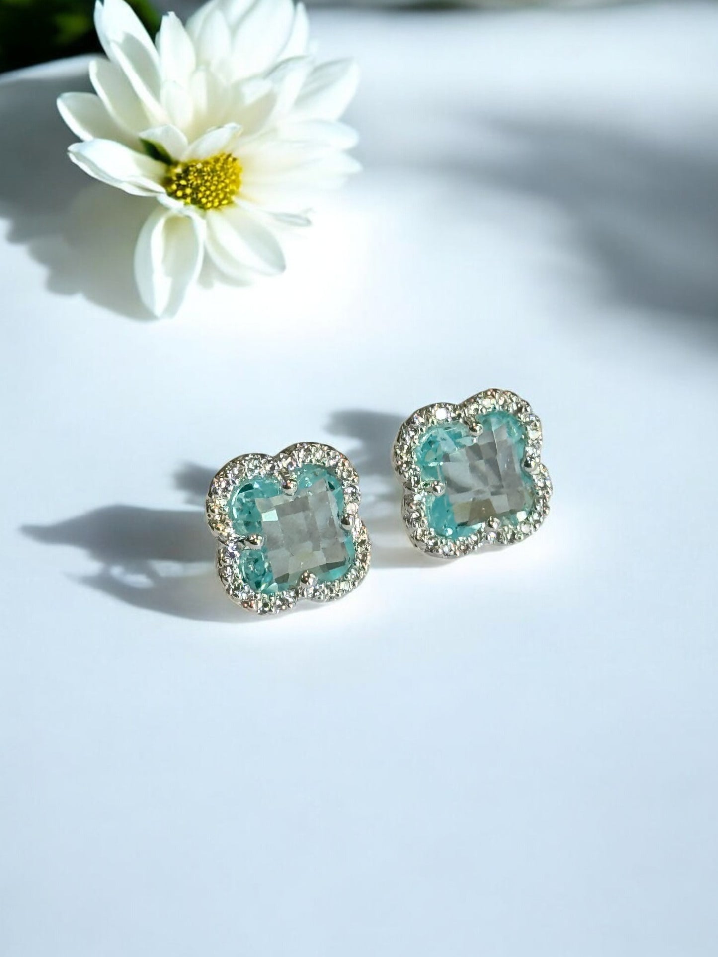 SEA BLUE DIAMOND VICENTE EARRINGS