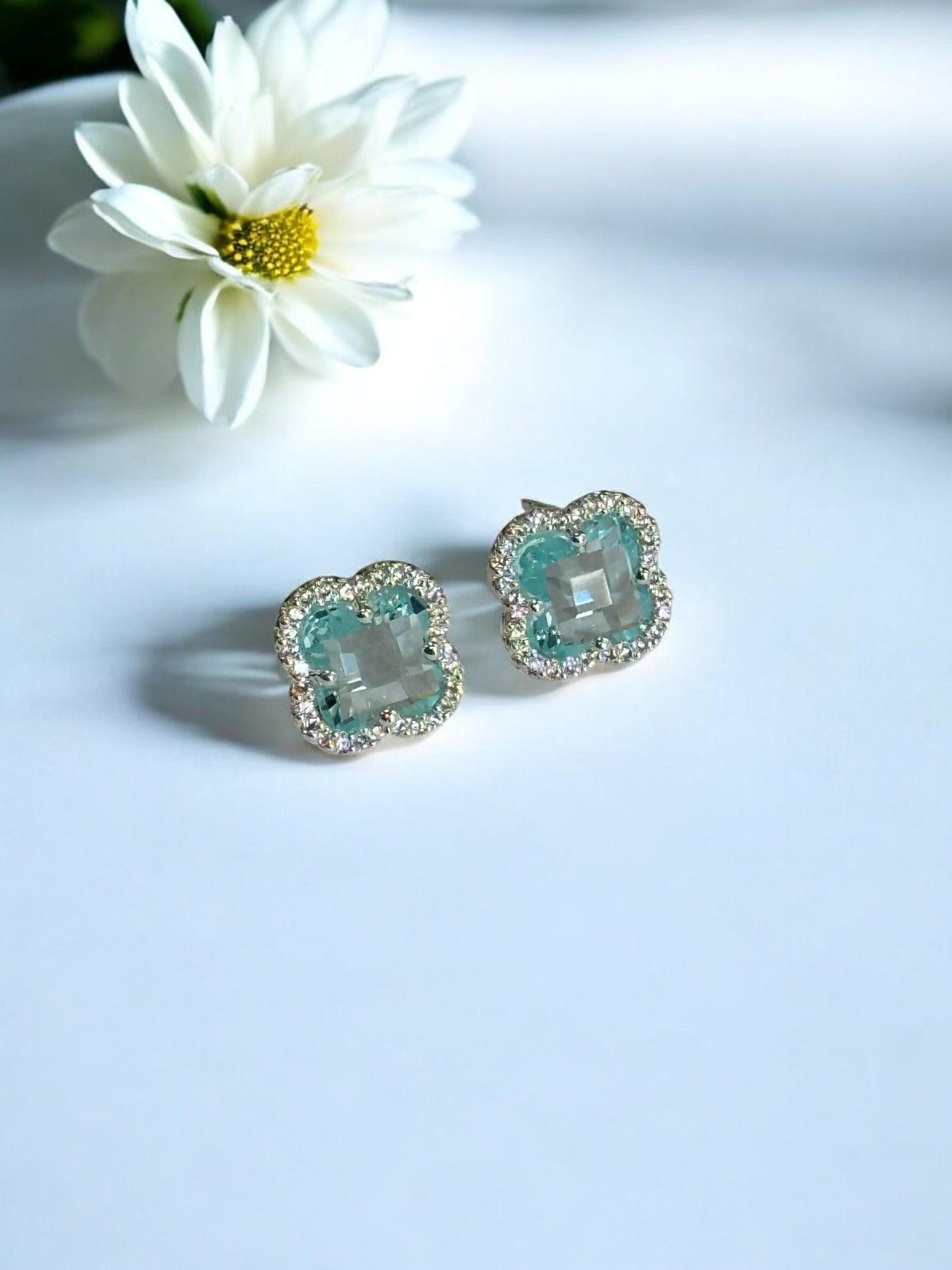 SEA BLUE DIAMOND VICENTE EARRINGS
