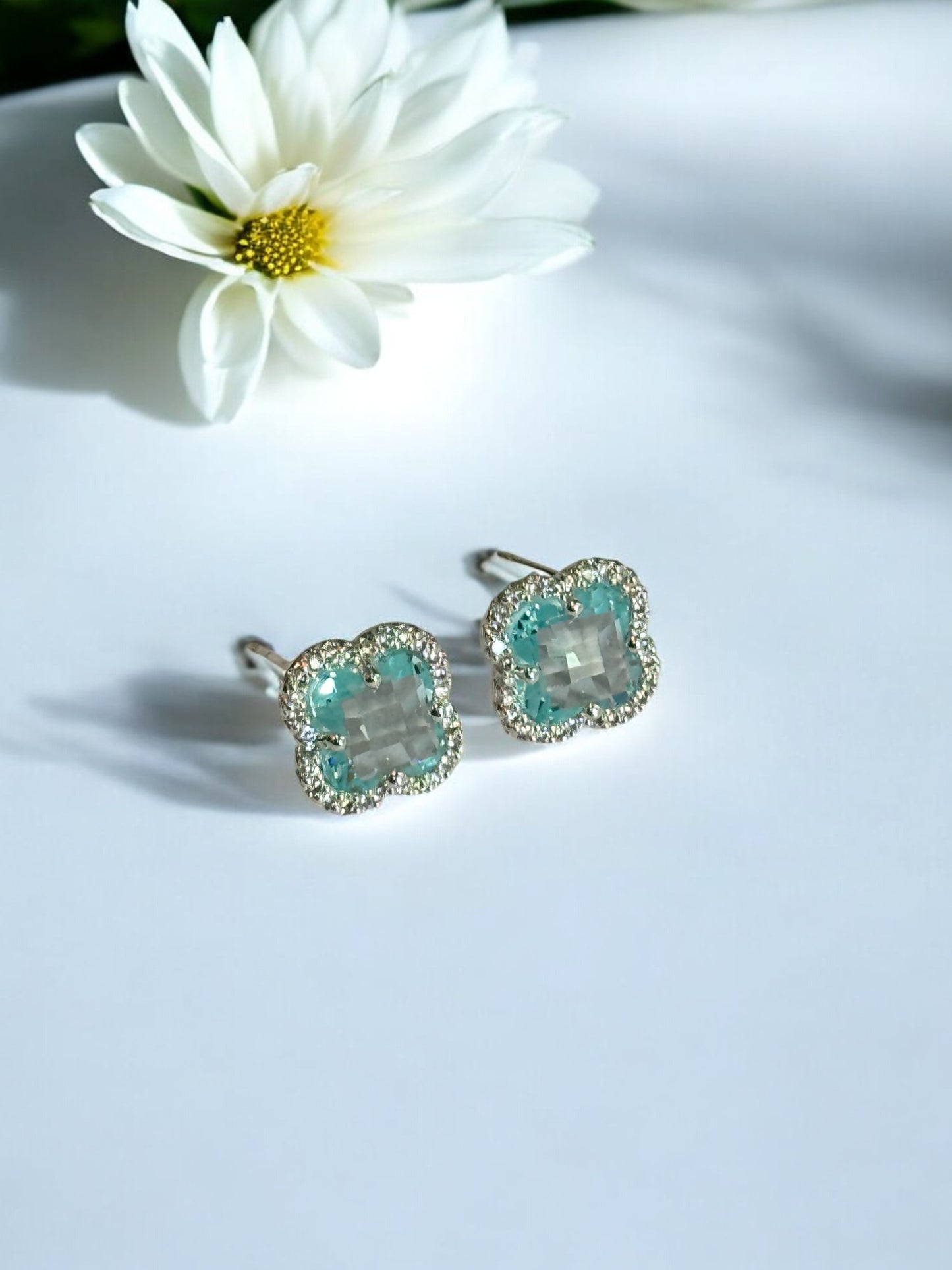 SEA BLUE DIAMOND VICENTE EARRINGS