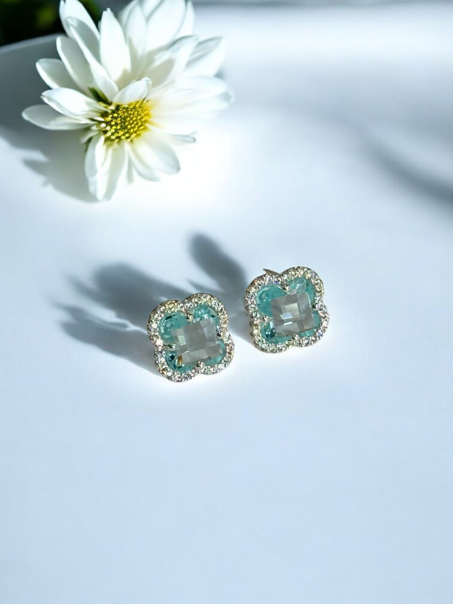 SEA BLUE DIAMOND VICENTE EARRINGS