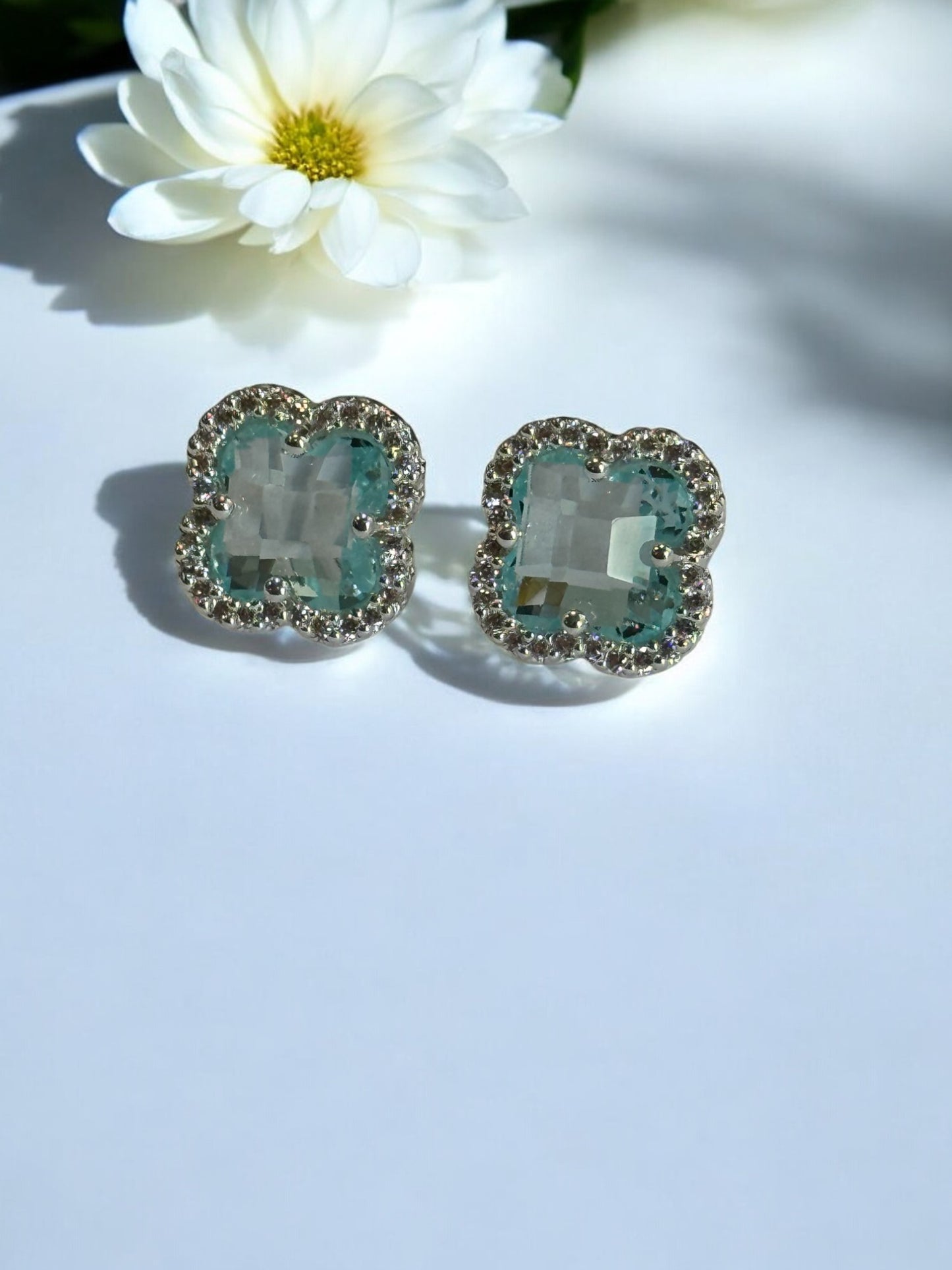 SEA BLUE DIAMOND VICENTE EARRINGS