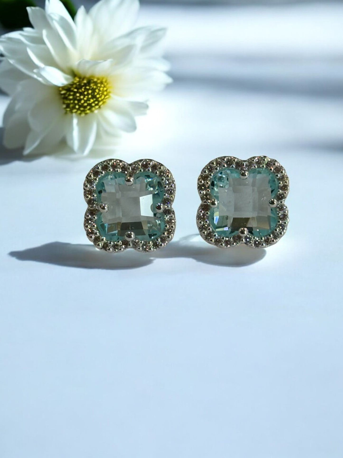 SEA BLUE DIAMOND VICENTE EARRINGS