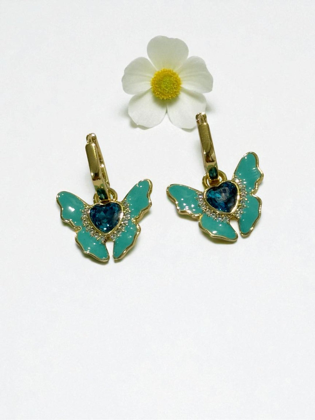 SEA GREEN BUTTERFLY NASIR EARRINGS
