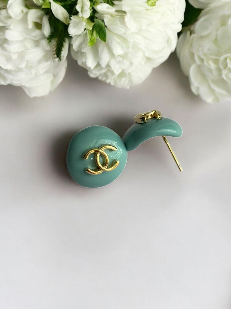 SEA GREEN CHANEL BRAND EARRING