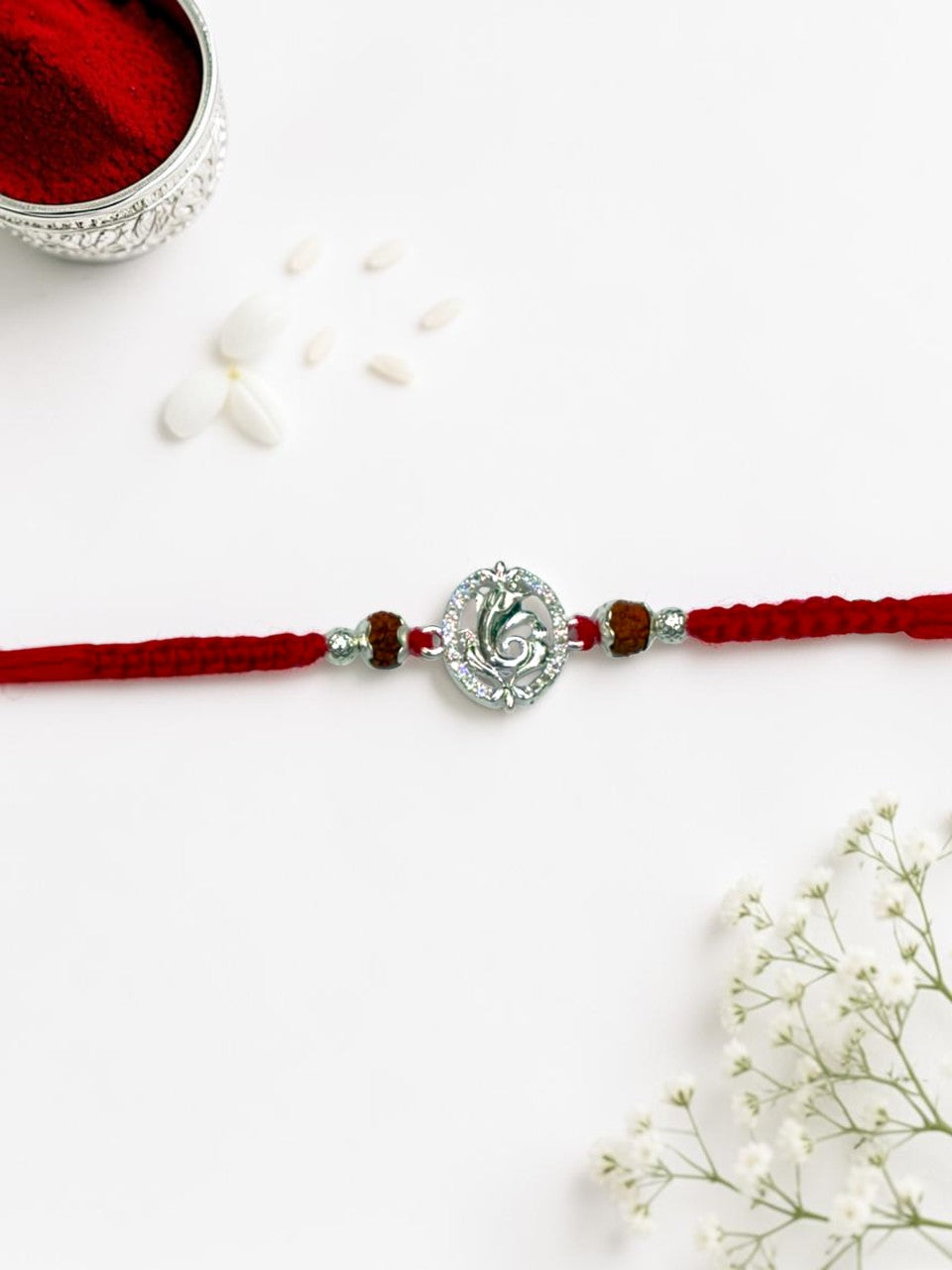 GANESH DIAMOND MUKTI SILVER RAKHI