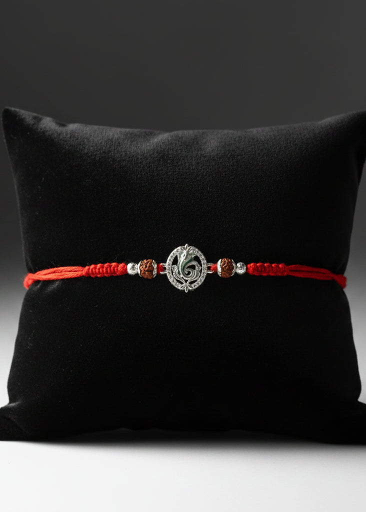 GANESH DIAMOND MUKTI SILVER RAKHI