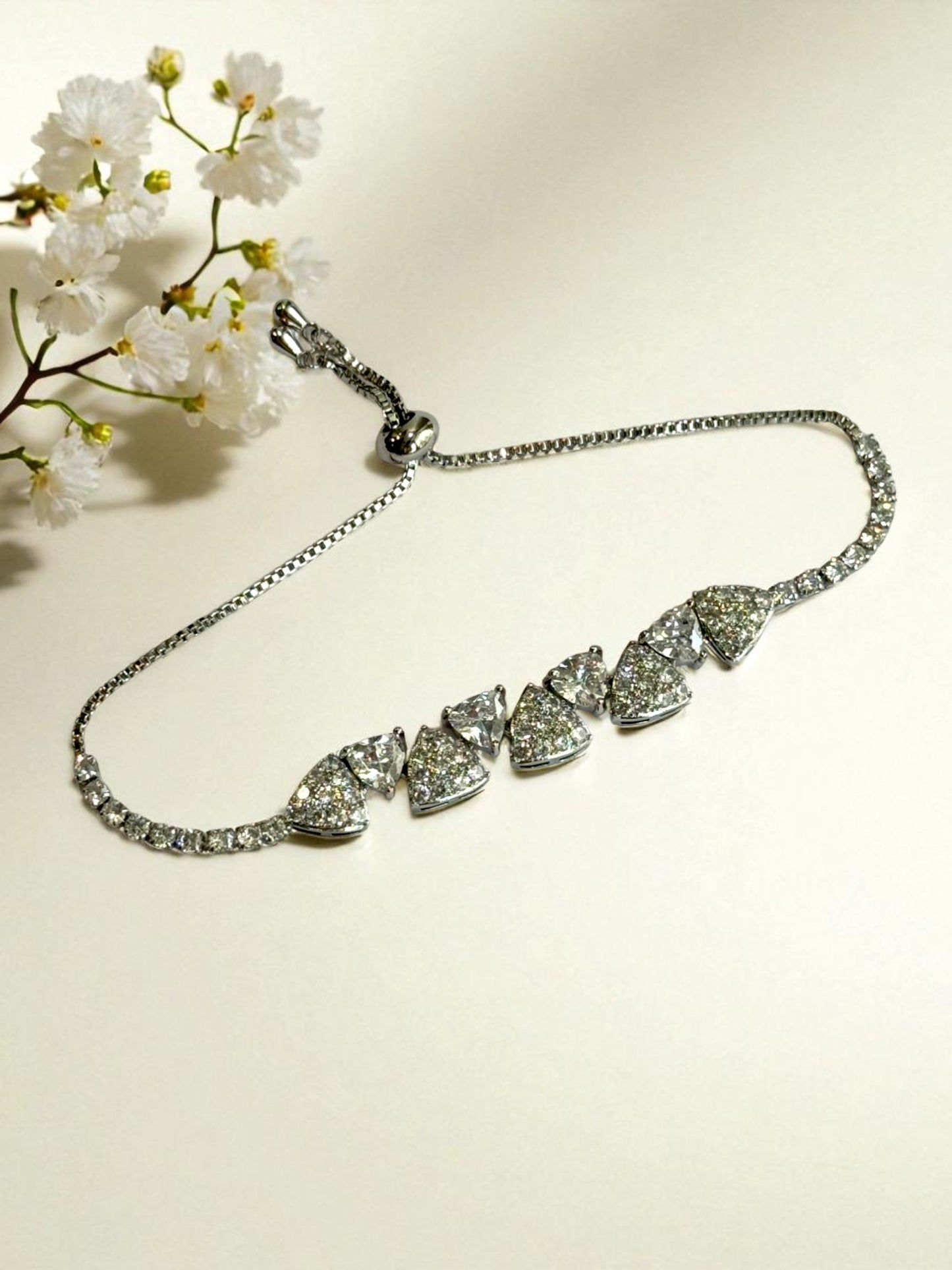 SILVER DIAMOND GEORGE BRACELET