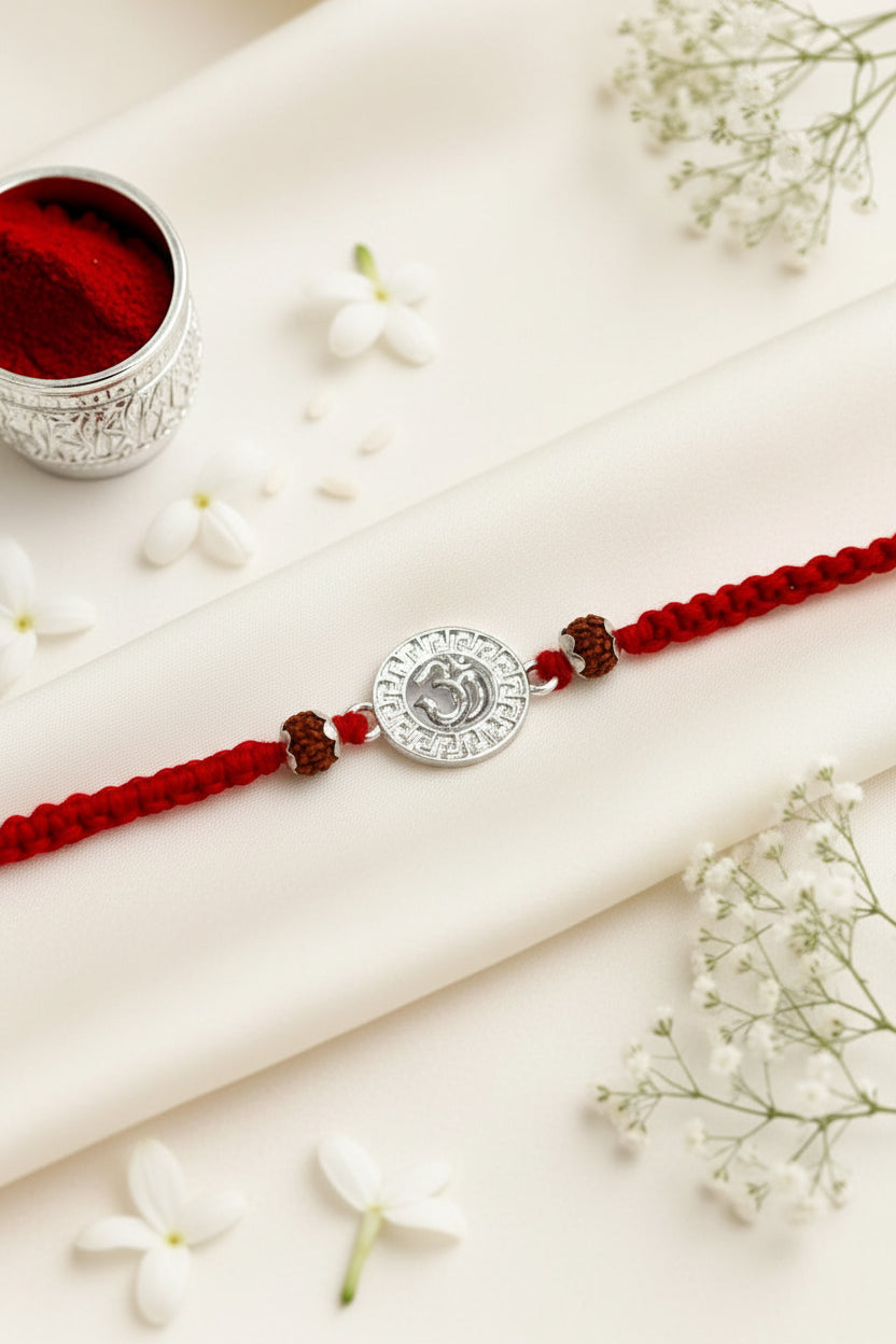 OM ANISHKA SILVER RAKHI