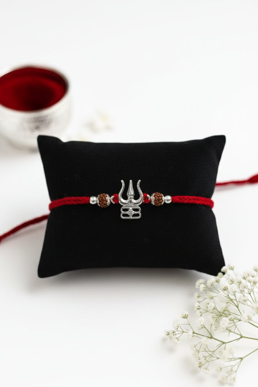 TRISHUL DIAMOND CODY SILVER RAKHI