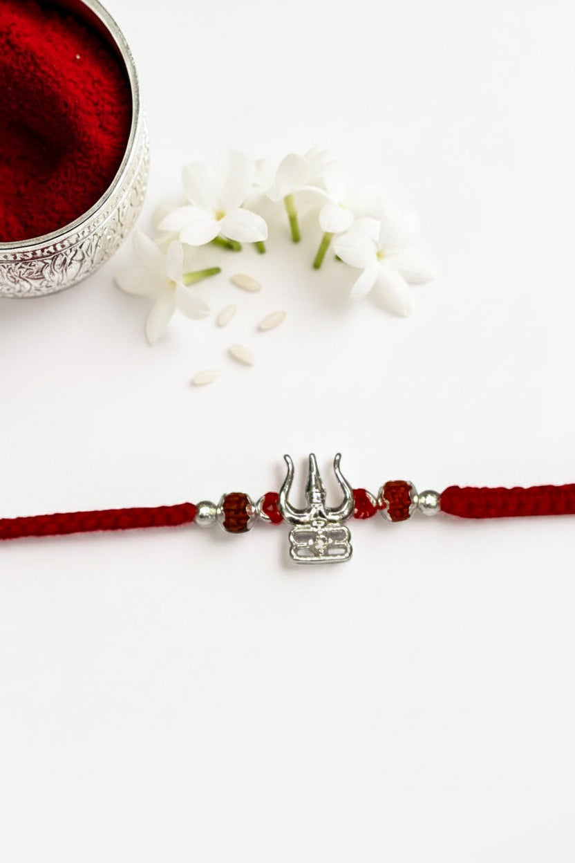TRISHUL DIAMOND CODY SILVER RAKHI