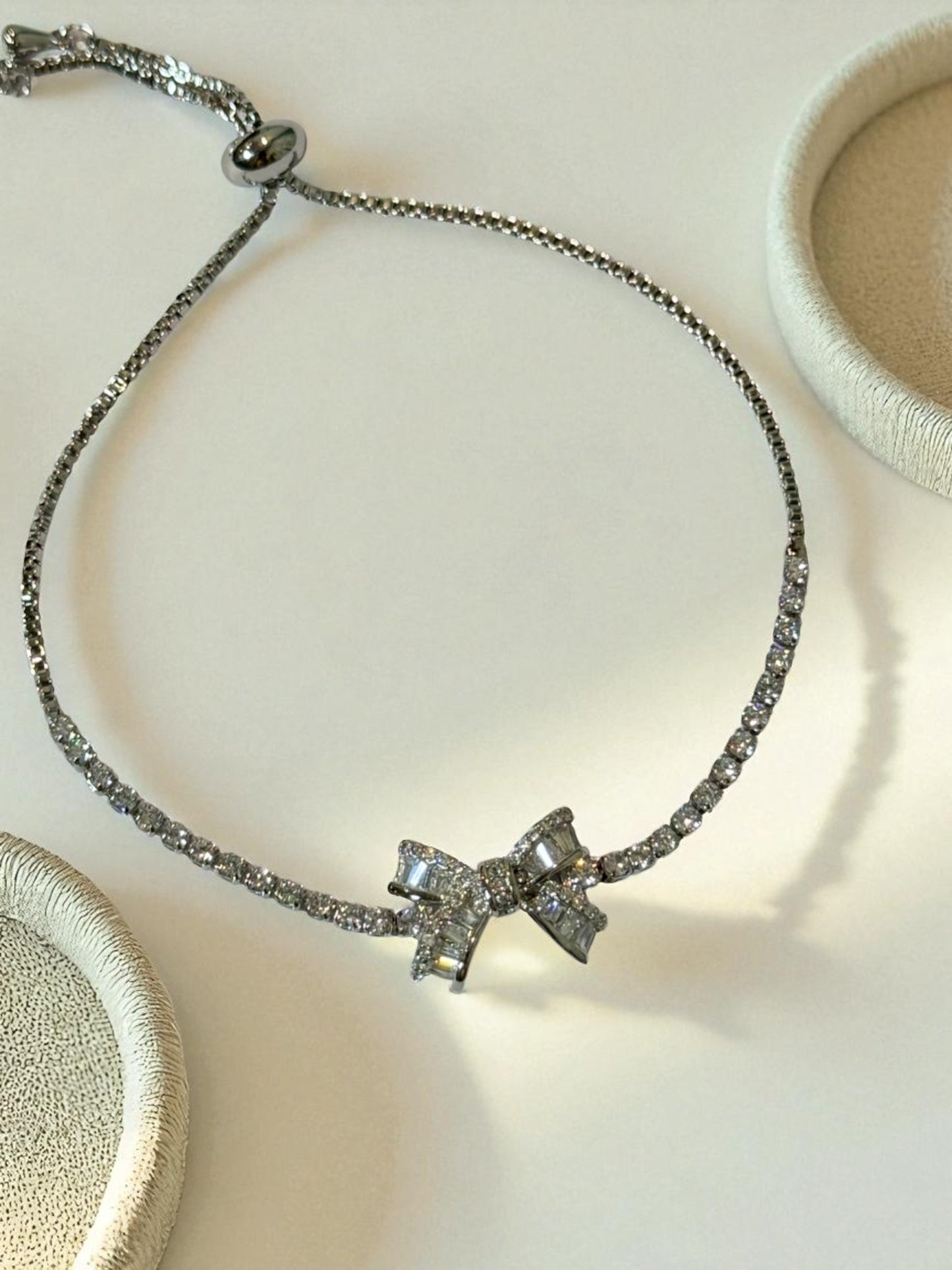 SILVER DIAMOND BOW CAVAN BRACELET