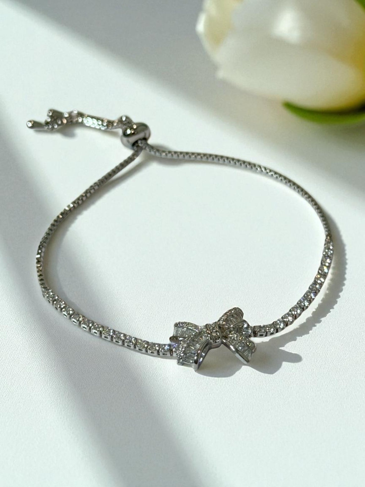 SILVER DIAMOND BOW CAVAN BRACELET