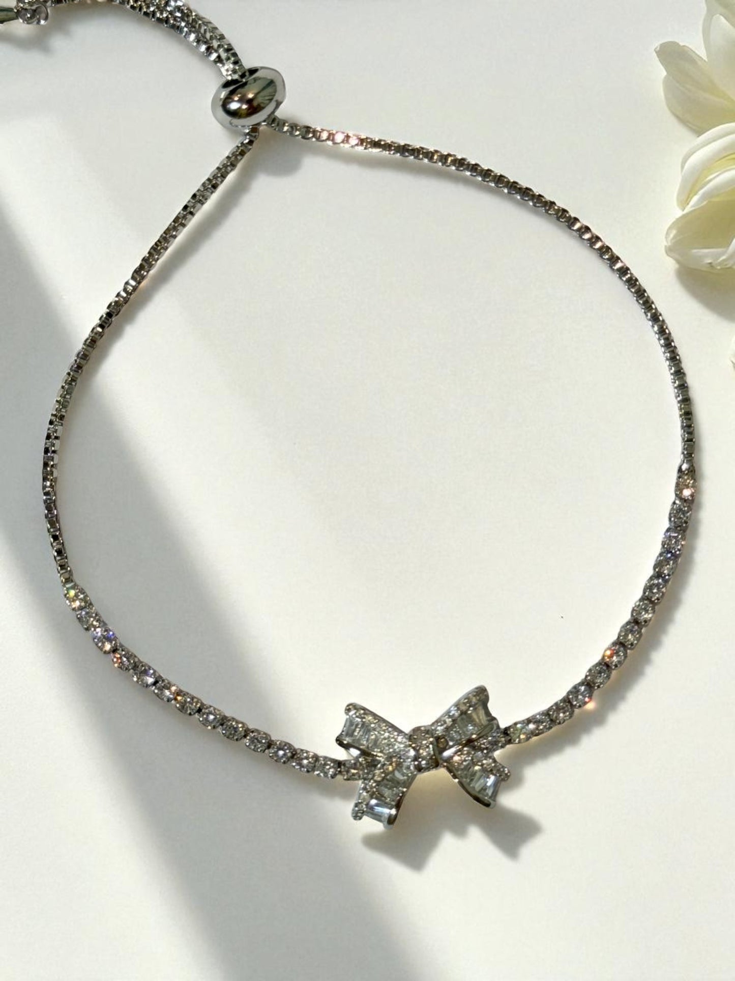 SILVER DIAMOND BOW CAVAN BRACELET