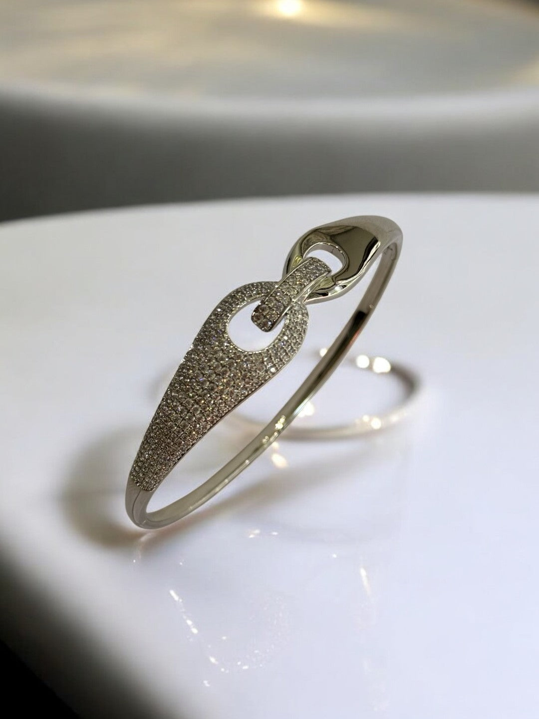 92.5 SILVER AND DIAMOND BRACELET