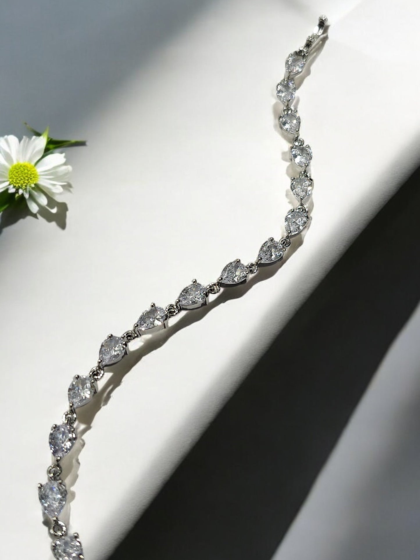 92.5 SILVER DROP DIAMOND CHAIN BRACELET