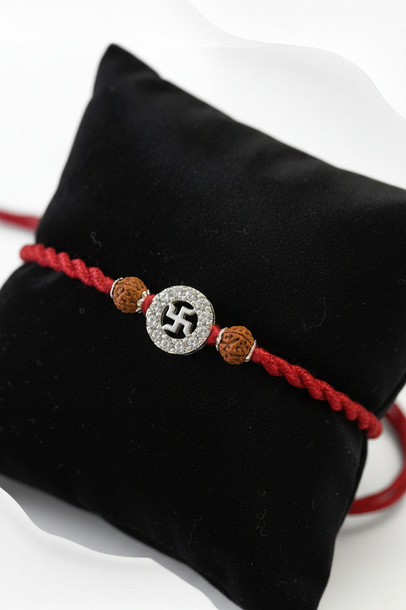 SWASTIK SUNITA SILVER RAKHI